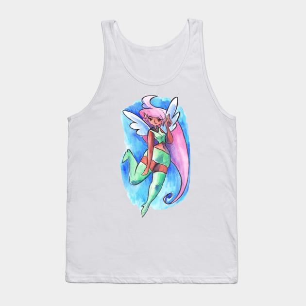 Pink-Haired Angel Girl Tank Top by saradaboru